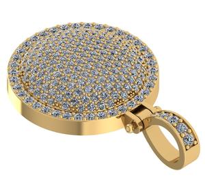 Customized 3.0 Carat Round Brilliant Cut CVD Lab Grown Men's Medallion <b>Pendant</b> in 14K <b>Gold</b> <b>Pendant</b> - Product Image 2