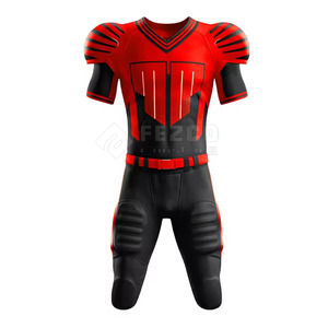 Nouveaux ensembles d'uniformes de football américain personnalisés 2025 pour hommes, coupe ample, manches courtes, faible MOQ - Product Image 2