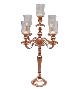 Nuevo diseño oro humo cristal Metal candelabro centro de mesa para boda fiesta Eventos Decoración suelo candelabro - Product Image 2