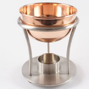 Quemador de aceite de aroma negro de metal con tazón de vidrio - Product Image 5
