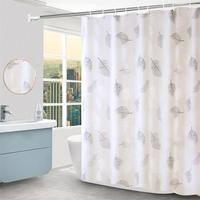 Rideau de douche imprimé chat de dessin animé mignon, motif quadrillé blanc, rideau de salle de bain imperméable en tissu, personnalisable OEM