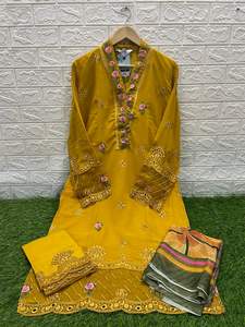 Último diseñador Faux Georgette bordado secuencia bordado trabajo Salwar traje por Fab Zone - Product Image 4