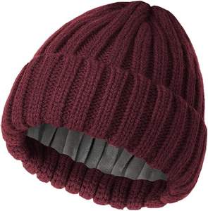 Gorro Casual de Forro Polar, Spandex/Poliéster, Sólido, Unisex, Suave, Cálido para Invierno, Transpirable, Impermeable, Ajustable y Personalizable - Product Image 1