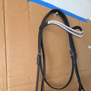 MH Global Exports Brida de Cuero Inglesa para Caballo Modelo MH-HB-37 para Uso Ecuestre, Logotipo Personalizado, Tamaños Completo/Cob/X-Completo, MOQ 10 - Product Image 1