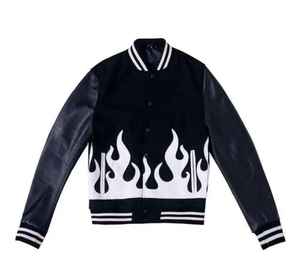 Custom High Quality Wool Body Genuine Leather Sleeves Letterman Bomber <b>Jacket</b> Varsity <b>Jackets</b> for Men Women Plus Size Sheep <b>Fur</b> - Product Image 1