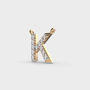 Diamant de laboratoire de coupe ronde personnaliser lettre collier sans conflit diamant collier initiale K lettre diamant cadeau pour elle - Product Image 4