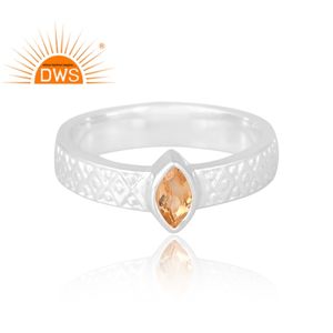 แหวนพลอยซิทรินธรรมชาติทำจากเงินสเตอริง925ดีไซน์แบบได้รับความนิยมเครื่องประดับตามสั่งสำหรับเป็นของขวัญสำหรับผู้หญิงสำหรับผู้หญิง - Product Image 3