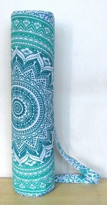 Estera de Yoga acolchada de algodón hecha a mano bolsa señora Vintage Mandala estampado ligero duradero ecológico elegante viaje de lujo - Product Image 4