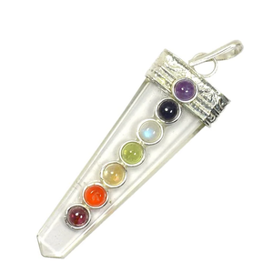Pendentif en cristal pendentif plat en cristal clair pierre de guérison pierre gemme crayon plat cristal collier d'agate de pierres précieuses grossiste - Product Image 5