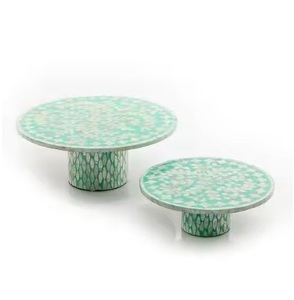 Lujos artesanales Madre de perla Soportes para pasteles Parte superior redonda Exhibición Propósito Diseñador Madre de perla Soportes para pasteles de alta calidad - Product Image 6