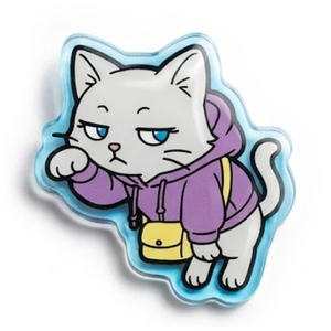 Badge personnalisé en acrylique papillon en soie avec épingle de sécurité magnétique pour la décoration de vêtements - Product Image 1