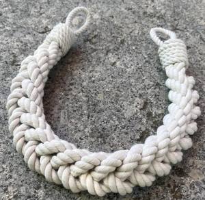 Attache de rideau en corde de coton blanc : Décoration tissée nautique - Product Image 3