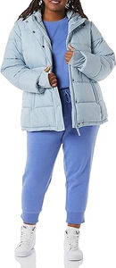 Logo personnalisé coupe-vent unisexe imperméable bulle rembourré matelassé doudoune bleu poussiéreux d'hiver - Product Image 4