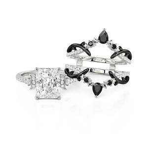 Jeulia Luna Astra Thorn Radiant Cut Moon and Star Engagement Ring Set - Product Image 3