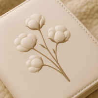 LABON Ensemble planificateur budgétaire A6 floral en coton, couverture beige gaufrée, onglets souples, marqueurs de mémo et feuilles d'enveloppe de caisse, classeur organisateur
