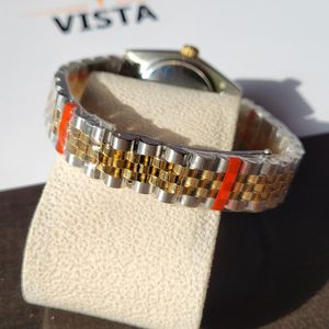 นาฬิกาแฟชั่นสุดพิเศษแบบทูโทนเน้นเพชรใส่ได้ทั้งชายและหญิงตัวเรือนสแตนเลสหรูหรา - Product Image 3