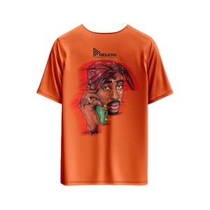 T-shirt décontracté en jersey imprimé numérique de haute qualité pour homme, 100 % coton, coupe décontractée, respirant, idéal pour l'été, motif lettres, prix bas - Product Image 1