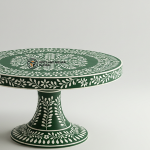 แท่นวางขนมแบบฝังกระดูกสีเขียวสดใสทำด้วยมือสำหรับทำเค้กและขนมอบ - Product Image 4