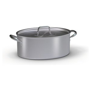 Cacerola Profesional Serie 7000 de Aluminio (32x23cm) Diseño Clásico con Tapa de Plástico y Metal de 26cm para Cocinar - Product Image 1