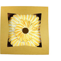 Boîtes de boulangerie en carton couleur personnalisées 9x9x2.5 avec fenêtre pour tartes, biscuits, pâtisseries, gâteaux de 9 pouces - Papier sérigraphié gaufré