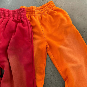Personalizado de peso pesado 500 GSM 100% algodón polar pista pierna ancha Jogger pantalones hombres piernas rectas holgados pantalones de chándal Sun Faded Wash - Product Image 5