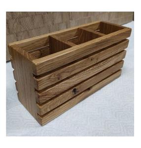 Soporte para cubiertos de madera de 3 secciones de gran calidad, soporte de almacenamiento de cubiertos de diseño antiguo para accesorios de cocina y mesa - Product Image 5