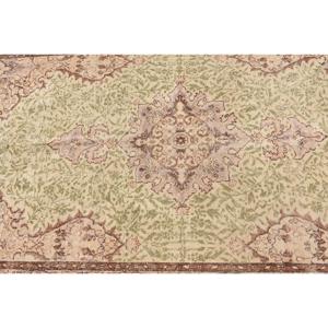 Turkish Large Rug 5.5x9.2 ft, <b>Brown</b> Solid Vintage <b>Wool</b> Rug - Product Image 5