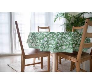 Mantel con estampado de bloques verdes más vendido, Lino con patrón Floral DE LA India para decoración de mesa de comedor para uso doméstico y hotelero - Product Image 4