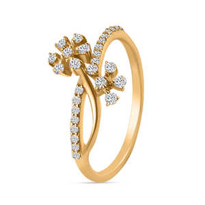 Anillo de diamante de flor cruzada cultivada en laboratorio Pieza de joyería única y elegante - Product Image 1