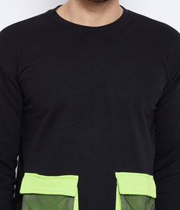 ชุดวอร์มกางเกงขาบานและเสื้อวอร์มคอกลมแบบเรียงซ้อนกางเกงวิ่งแบบมีฮู้ดสำหรับผู้ชาย - Product Image 2