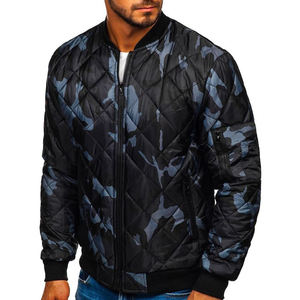 Ropa de calle Chaquetas en blanco para hombres Chaqueta de bombardero recortada de vuelo de gran tamaño de lana de invierno Chaqueta universitaria vintage estampada - Product Image 5