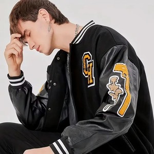 Chaquetas universitarias de estilo retro para estudiantes universitarios, ropa de abrigo acolchada con decoración bordada, chaqueta de béisbol universitaria para hombres - Product Image 3