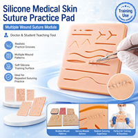 Almohadilla de práctica de sutura de piel médica de silicona, módulo de sutura de heridas múltiples, herramienta de enseñanza para estudiantes médicos