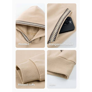 2025 Sudadera con capucha de lana de algodón 100% de peso pesado con logotipo personalizado para hombre, jersey de gran tamaño, sudadera Lisa teñida Puff XS 6XL - Product Image 5