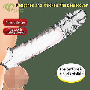 TT-Forest Männlicher Penis Verzögerter Samenerguss Vibrations-Wolfszahn-Hülle Verdickter Wiederverwendbarer Dildo-Kondom Umweltfreundlich - Product Image 1