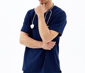 ชุดเครื่องแบบขัดผิวสำหรับผู้ชายชุดสครับแขนสั้นคอตั้งสำหรับใช้ในโรงพยาบาล - Product Image 5