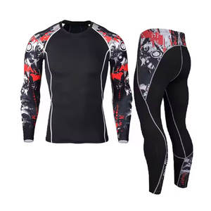 Ropa de Entrenamiento Físico para Hombre, Conjuntos Deportivos de Gimnasio, Camiseta de Compresión de Media Manga, Leggings, Uniformes de Rashguard de MMA, Transpirable - Product Image 1