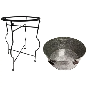 ถังน้ำแข็งชุบสังกะสีสำหรับตกแต่งงานปาร์ตี้กลางแจ้งบ้านไร่บาร์และอุปกรณ์เสริมสำหรับเครื่องดื่มไวน์ - Product Image 4