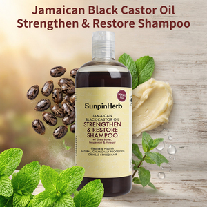 Champú Fortalecedor y Reparador con Aceite de Ricino Negro Jamaicano, Manteca de Karité y Vinagre de Menta para Cabello Peinado con Calor - Product Image 3