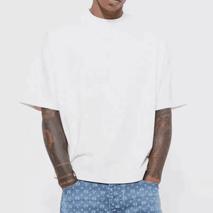 Boxy Heavyweight Acid Wash 100% Camiseta de algodón de secado rápido de lujo Vintage de gran tamaño de punto ligero personalizado en blanco para hombres - Product Image 6