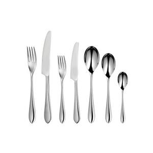 Juego de cubertería de plata, hecha a mano, de acero inoxidable, brillante, coreana, Forma Larga, diseño oscuro martillado - Product Image 4