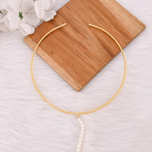 Collier ras du cou en laiton plaqué or jaune de haute qualité en gros, cadeau de mariage, collier fait à la main pour femmes, fabricant de bijoux - Product Image 5
