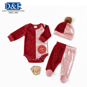 Conjunto de Ropa Casual de Otoño para Bebé Recién Nacido, 2 Piezas, Servicio OEM de Malasia, Transpirable, Spandex/Algodón, Estampado Floral - Product Image 2