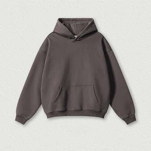 Pull à capuche coréen en coton personnalisé court 340GSM pour hommes Acid Wash Puff Print Design 3D Embroidery Boxy Fit for Winter - Product Image 5