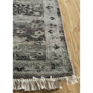 Tapis en laine afghane classique Viscaya à motifs floraux gris et noir, noué à la main, tissage plat, pour salon ou couloir, grande taille EA-3034 - Product Image 4