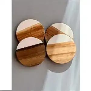 Ensemble en bois écologique de qualité supérieure, fait à la main, design moderne, sous-verres gravés personnalisés, bols de vaisselle durables polis - Product Image 3