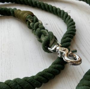 Green cotton rope dog lead, customise your dog <b>leash</b> - Product Image 2