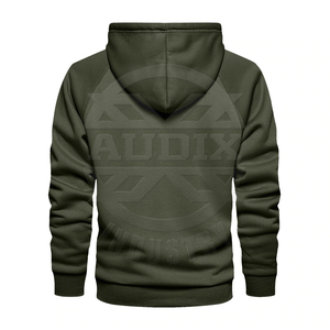 Conjunto de Sudadera con capucha de manga larga para hombre OEM Sudadera estampada de gran tamaño de invierno 100% algodón estilo cremallera negro - Product Image 2