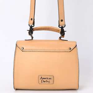 Bolso de Mano Occidental de Cuero Genuino con Diseño Floral Hecho a Mano, Cierre de Cremallera y Decoración de Borlas, Disponible en Existencia para Chicas - Product Image 2