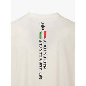 T-shirt Oversize America's Cup 38 in Jersey 100% Cotone, Tinta Unita, Vestibilità Ampia, Bianco Sporco - Product Image 4
